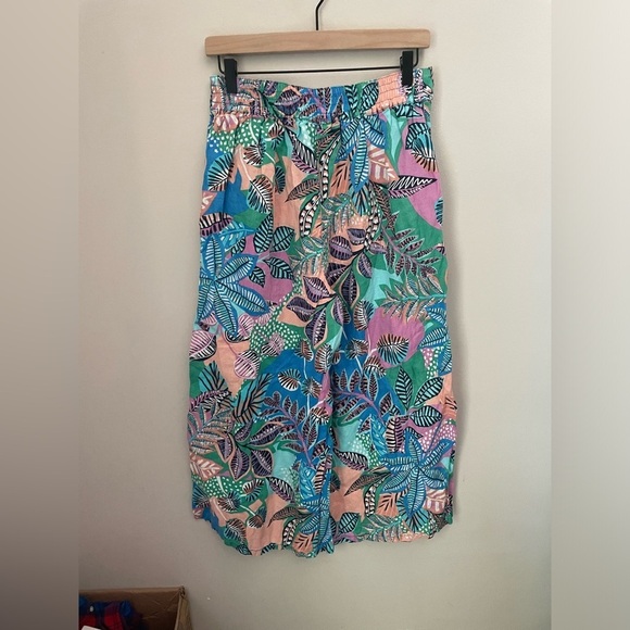 Cynthia Rowley Resort 100% Linen Wide Leg Cropped Pants Size Medium - Picture 4 of 5